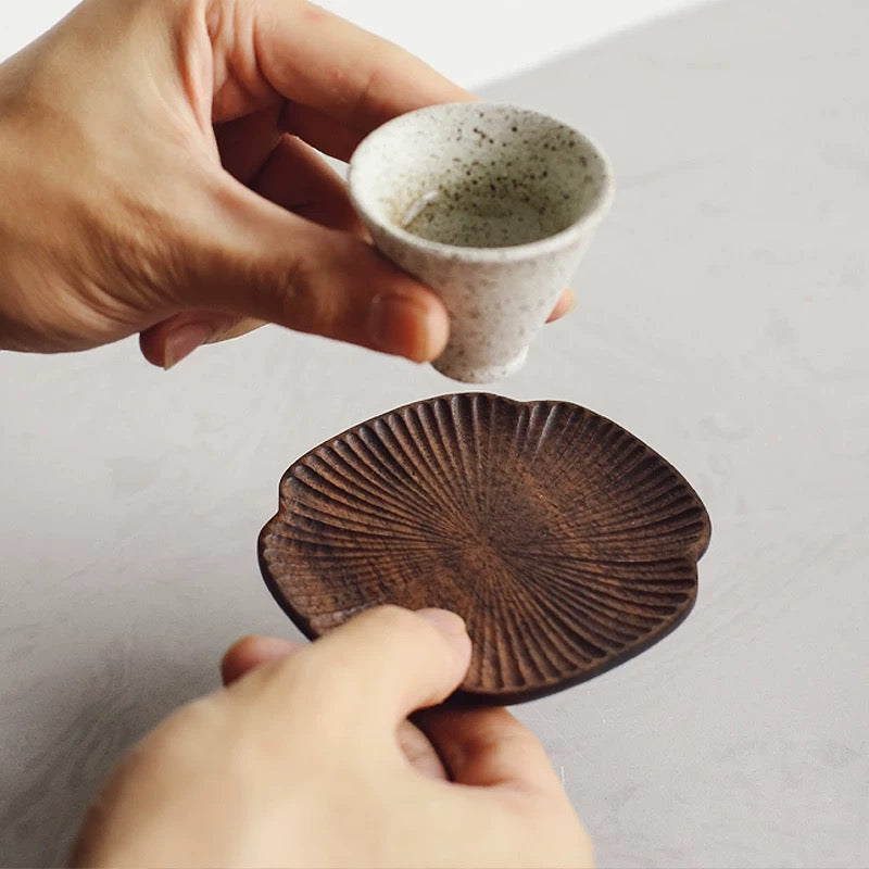 Lucky Clover Walnut Coaster Set (4 pcs)
