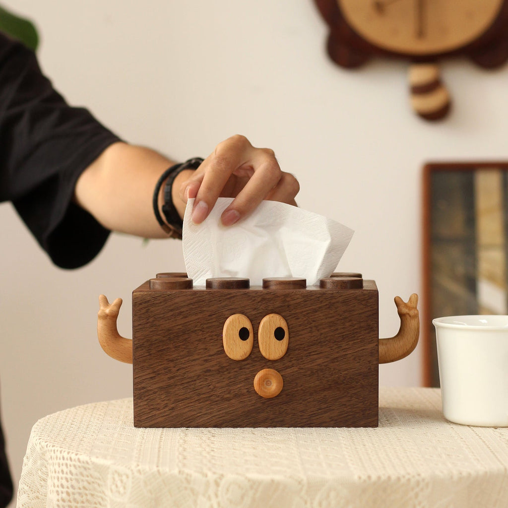 Pouty Walnut Tissue Box