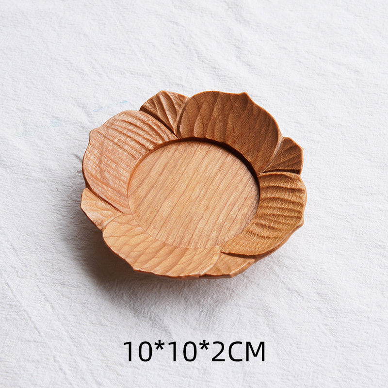Bloom Handcrafted Floral Wooden Tea Coasters