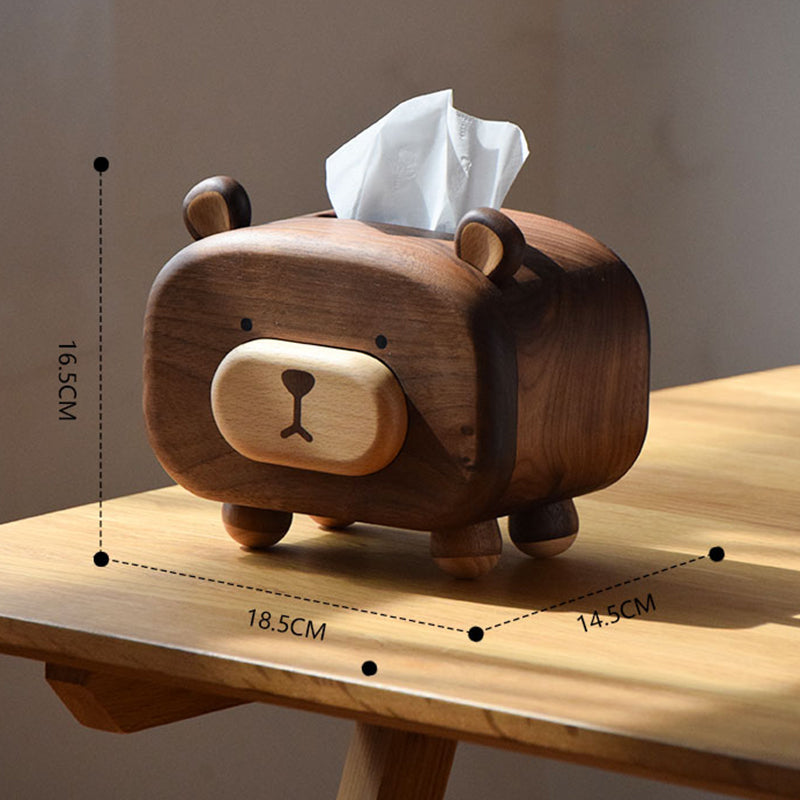 HoneyBear Walnut Tissue Box