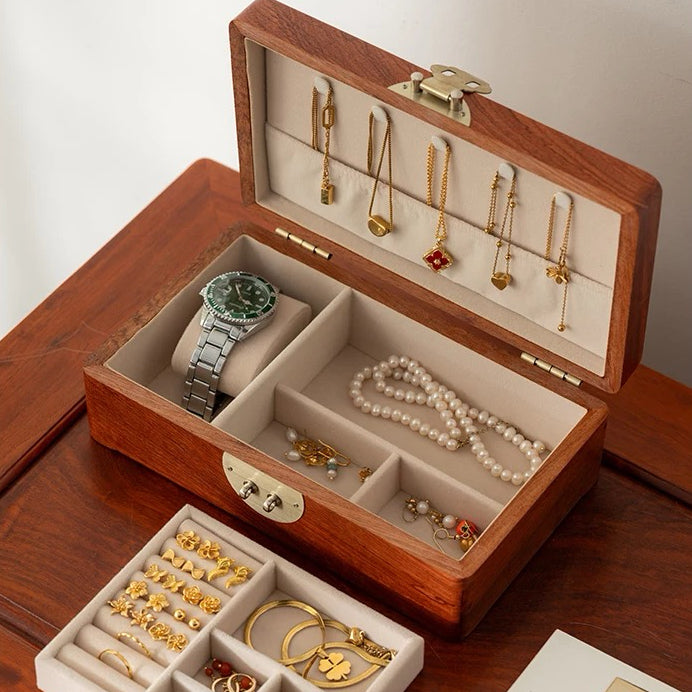 Maison Retro Style Solid Wood Jewelry Storage Box