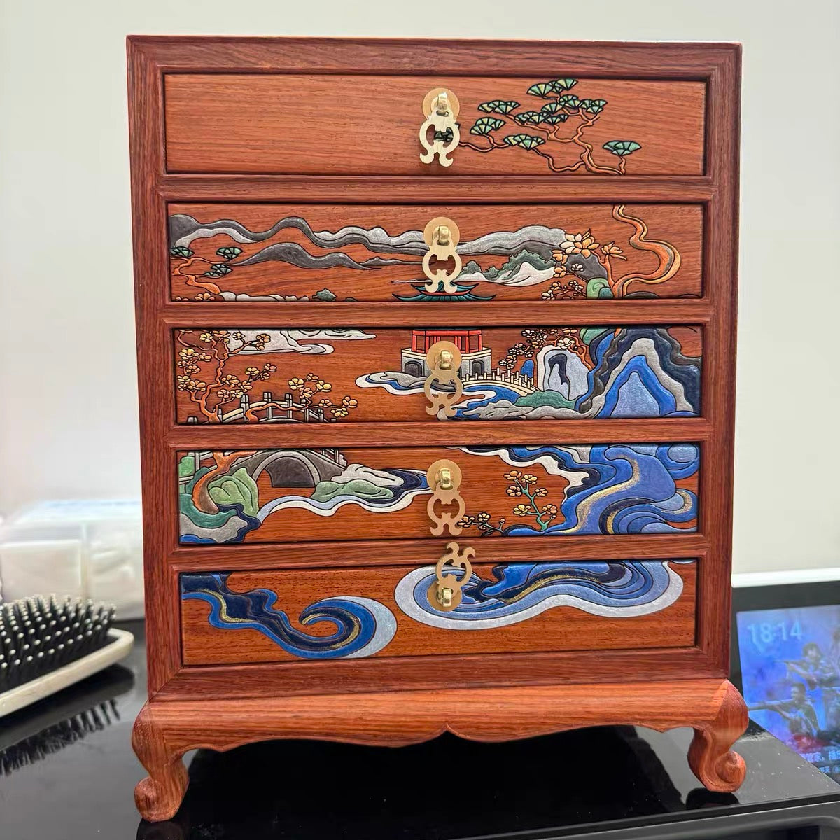 Orna Luxury Rosewood Jewelry Organizer Cabinet