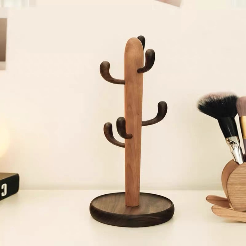 Cactus Walnut Cup Holder