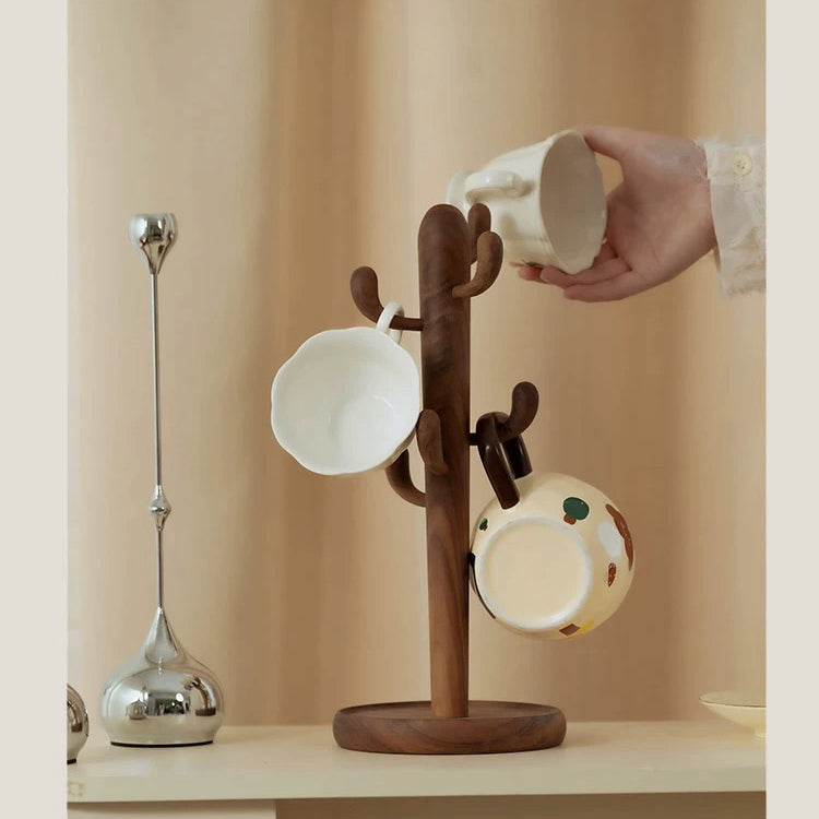 Cactus Walnut Cup Holder