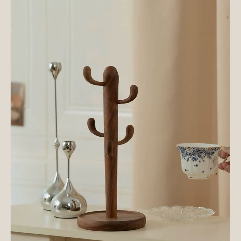 Cactus Walnut Cup Holder