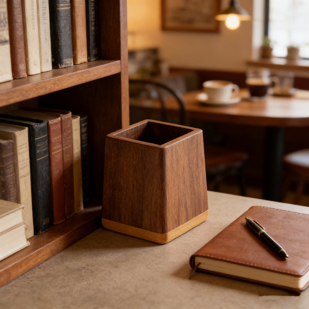 BrewTidy Walnut Coffee Stick Storage Box