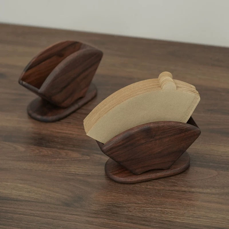 Barista Walnut V60 Coffee Filter Paper Holder