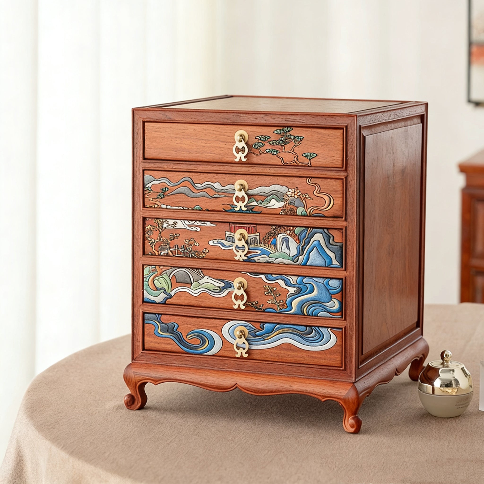 Orna Luxury Rosewood Jewelry Organizer Cabinet