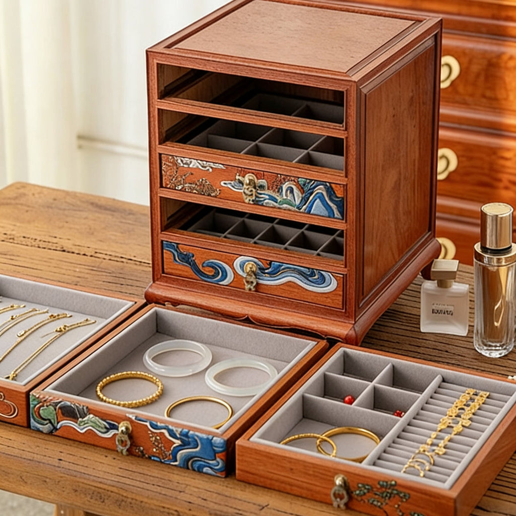 Orna Luxury Rosewood Jewelry Organizer Cabinet