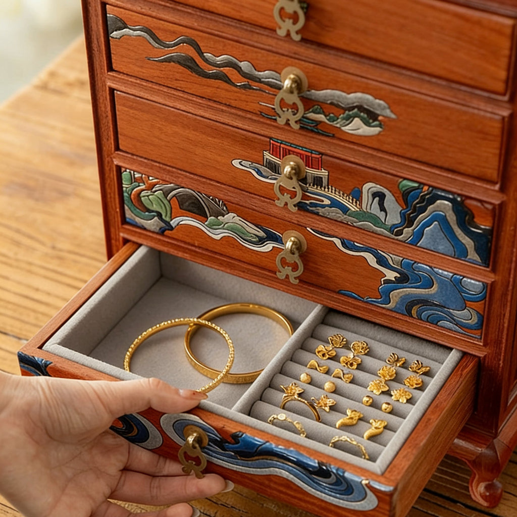 Orna Luxury Rosewood Jewelry Organizer Cabinet