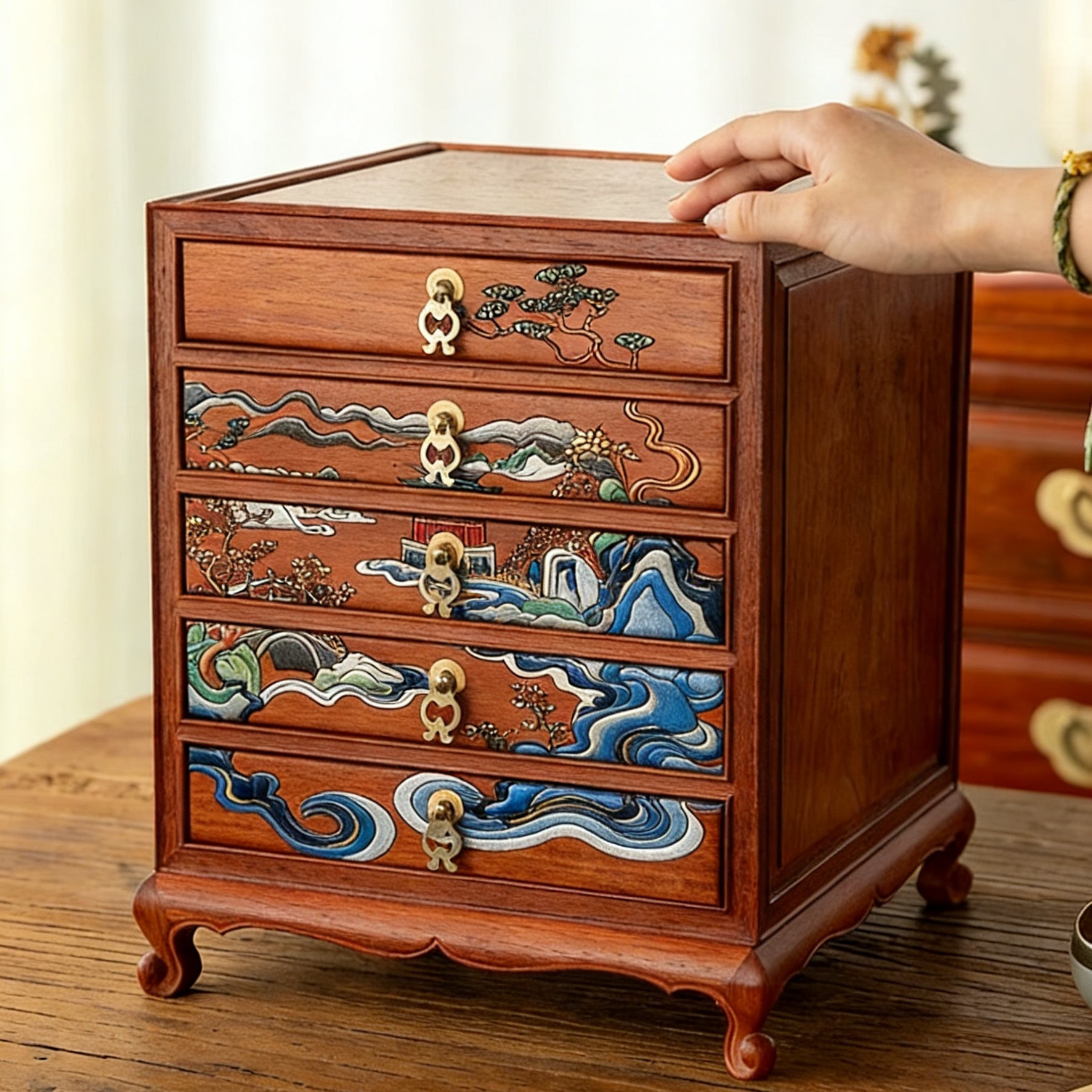 Orna Luxury Rosewood Jewelry Organizer Cabinet