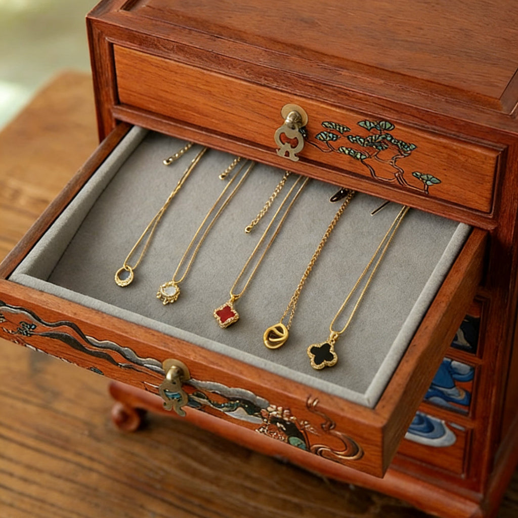 Orna Luxury Rosewood Jewelry Organizer Cabinet