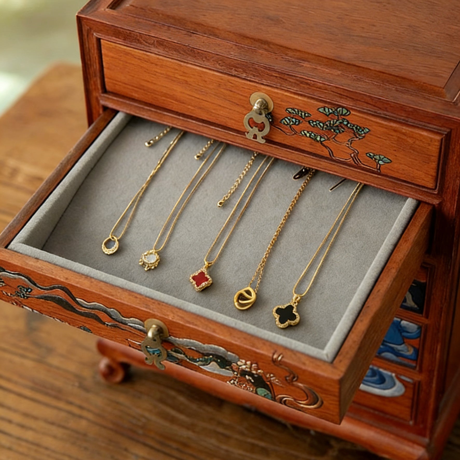 Orna Luxury Rosewood Jewelry Organizer Cabinet