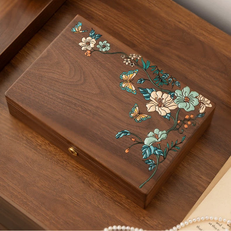 Eira Walnut Hand-Painted Jewelry Box