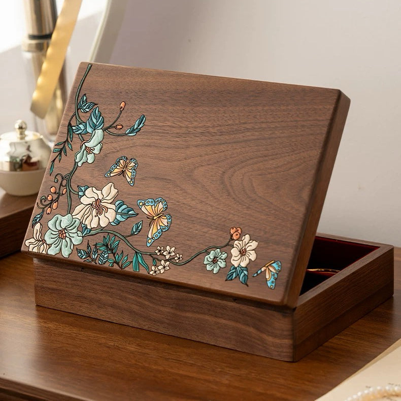 Eira Walnut Hand-Painted Jewelry Box