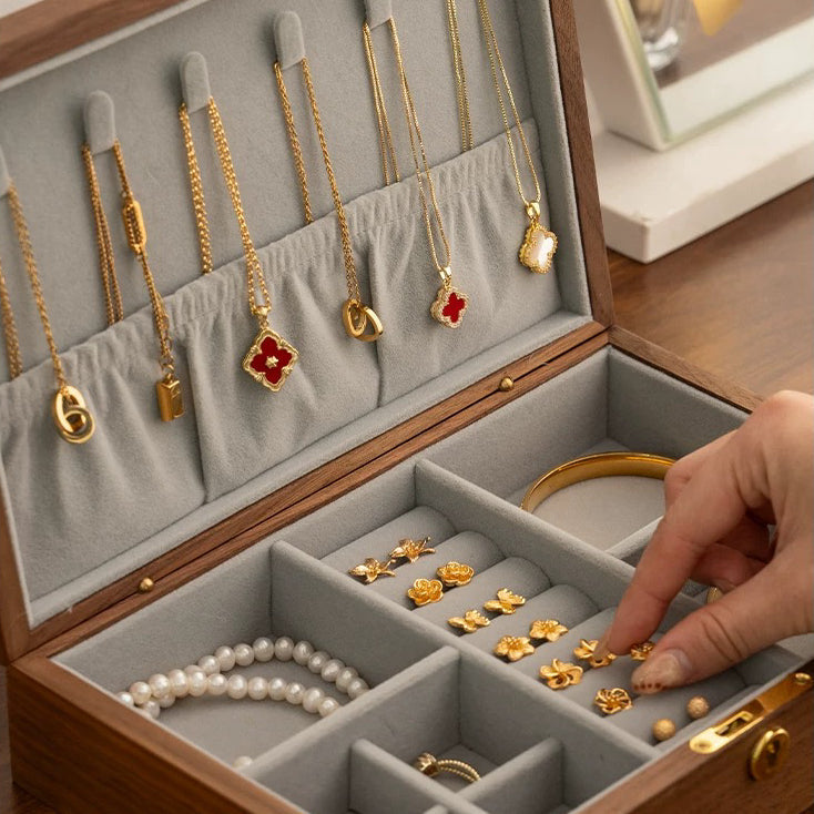 Eira Walnut Hand-Painted Jewelry Box