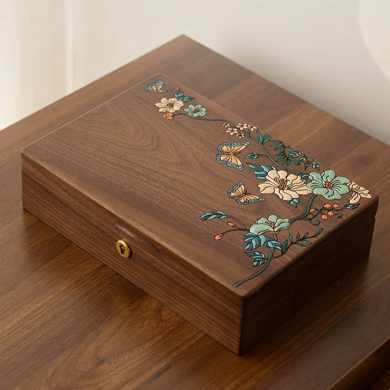 Eira Walnut Hand-Painted Jewelry Box