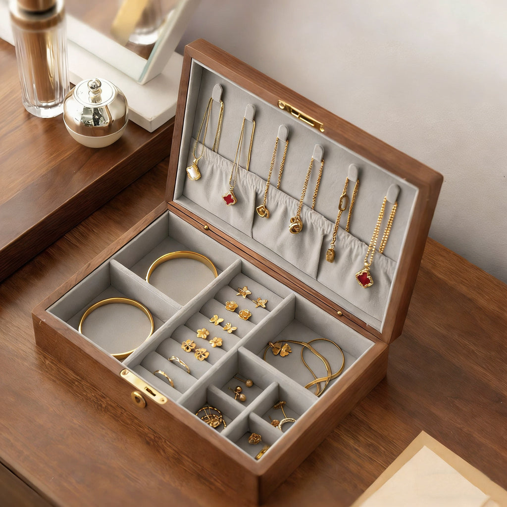 Eira Walnut Hand-Painted Jewelry Box