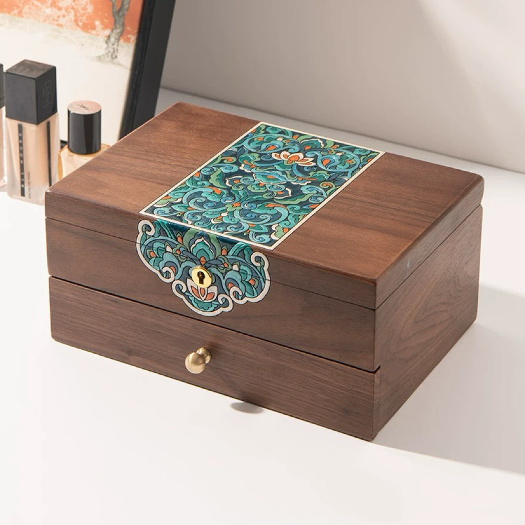Solin Wooden Jewelry Box with Dual Drawers