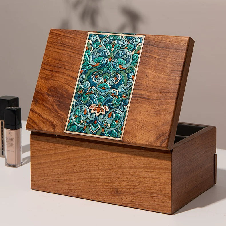 Solin Wooden Jewelry Box with Dual Drawers
