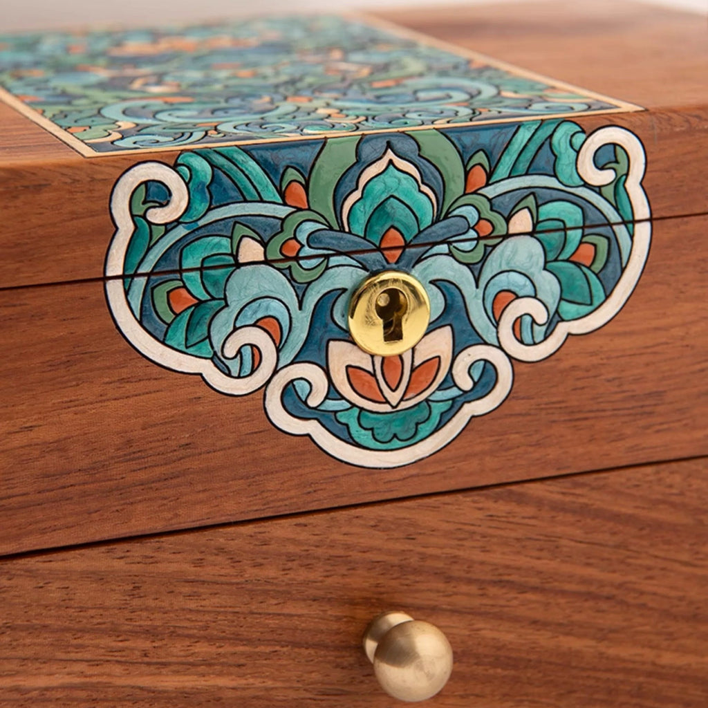 Solin Wooden Jewelry Box with Dual Drawers