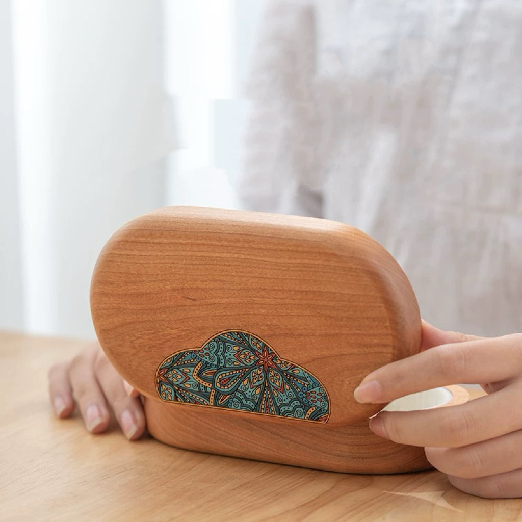 Pavo Solid Wood Oval Jewelry Box