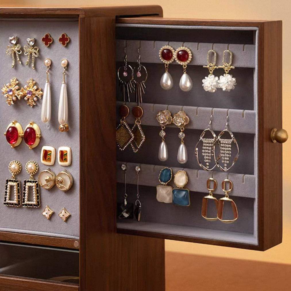 Rosalie Walnut Jewelry Organizer Cabinet