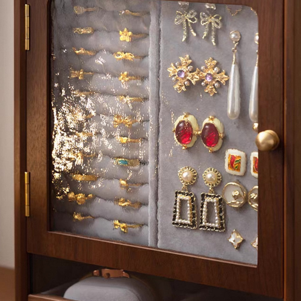 Rosalie Walnut Jewelry Organizer Cabinet