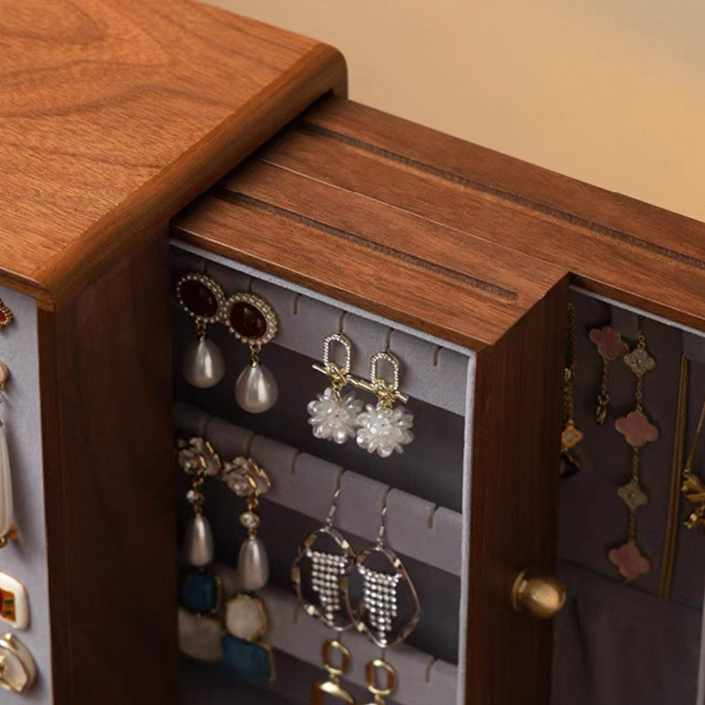 Rosalie Walnut Jewelry Organizer Cabinet