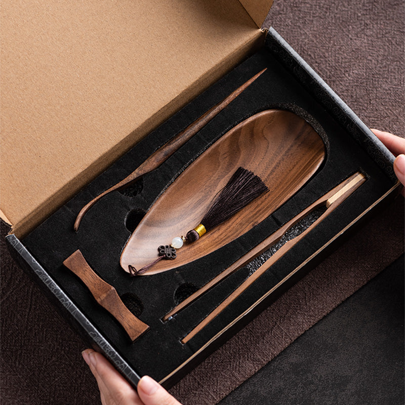 Kongfu Walnut Tea Ceremony Four-Piece Set