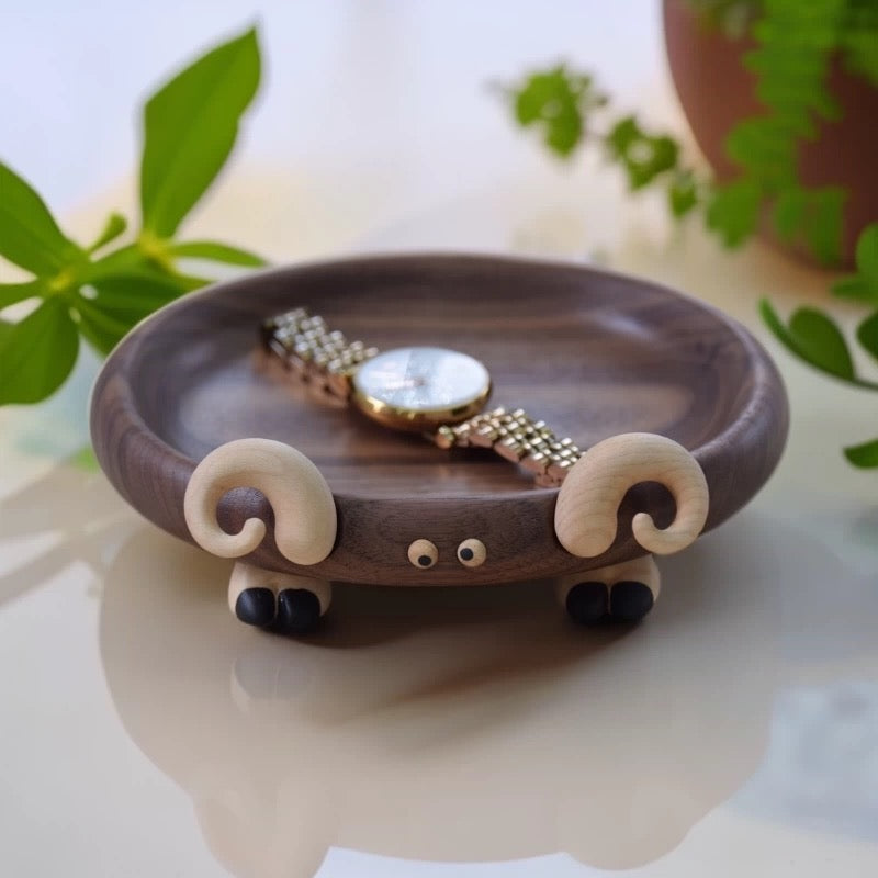 Adorable Lamb Walnut Storage Tray