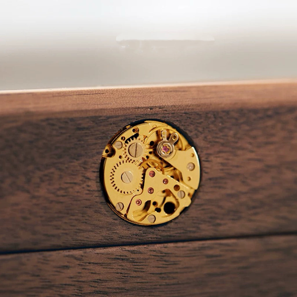 Lucent Solid Walnut Glass-Top Jewelry Box