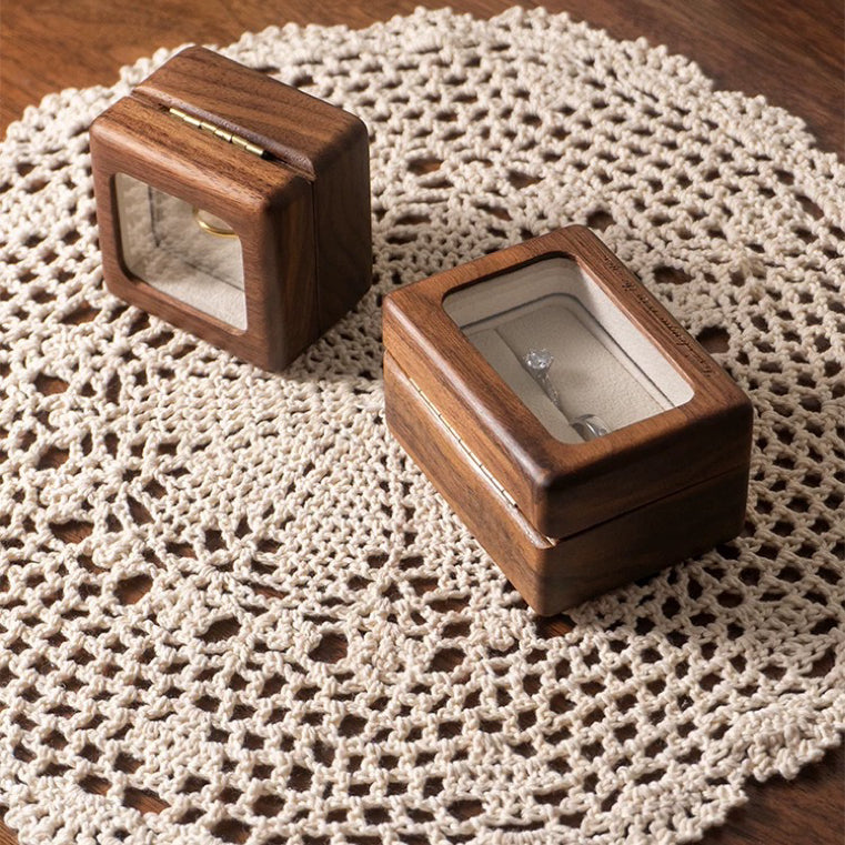 Lumina Natural Solid Wood Ring Box