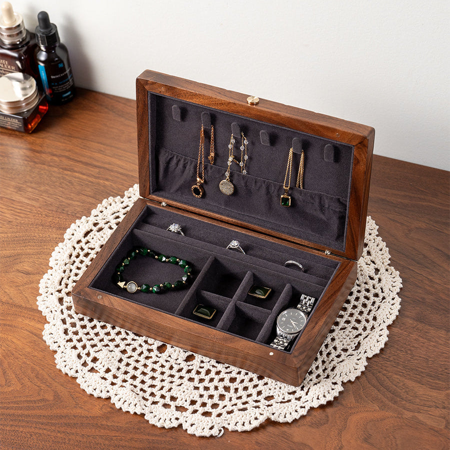Lunara Chocolate Black Walnut Jewelry Box