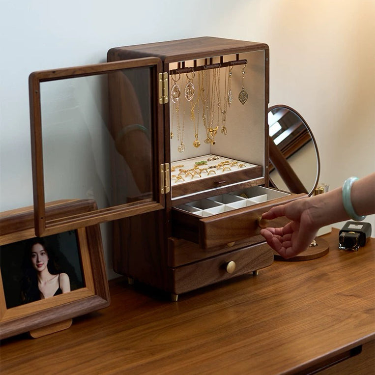 Lunaris Solid Walnut Jewelry Box