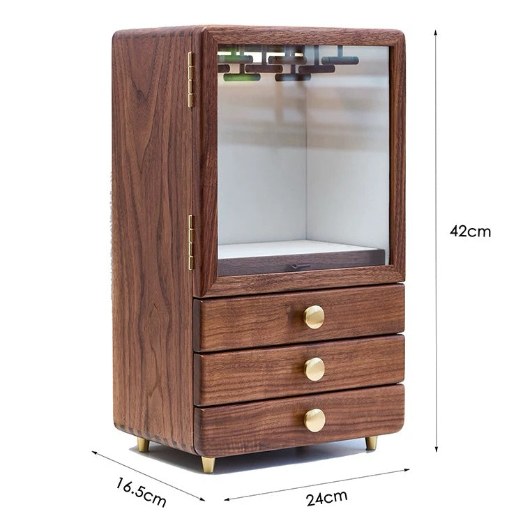 Lunaris Solid Walnut Jewelry Box