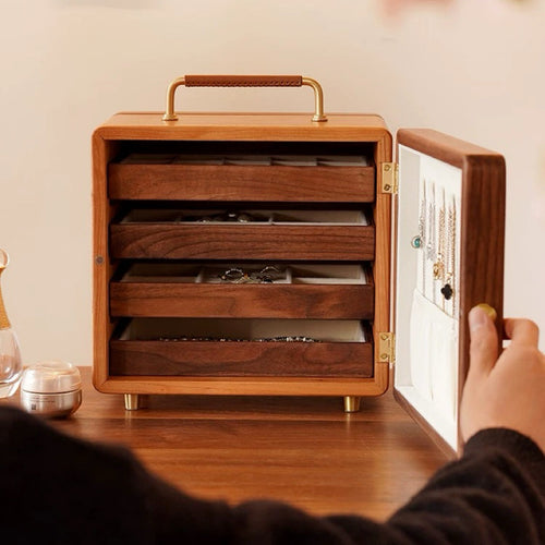 Amélie Solid Wood Jewelry Organizer with Handle