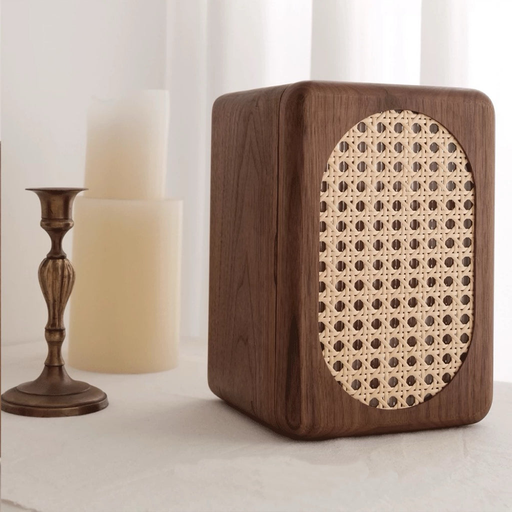 Artora Black Walnut Jewelry Box with Decorative Front Panel