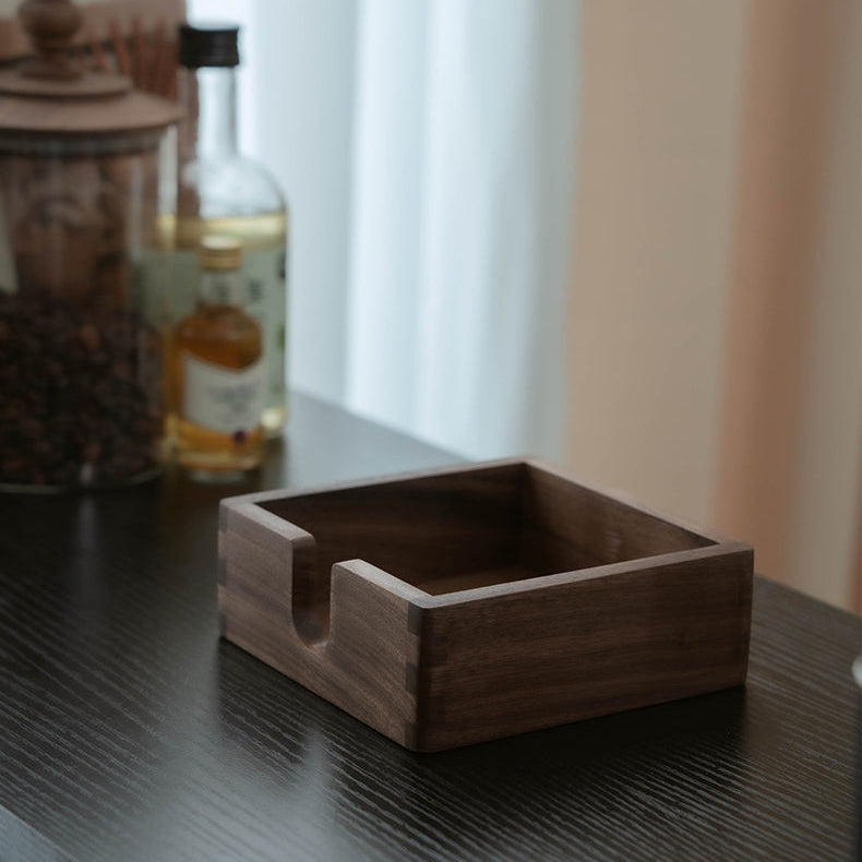 Cube Black Walnut Tissue Box