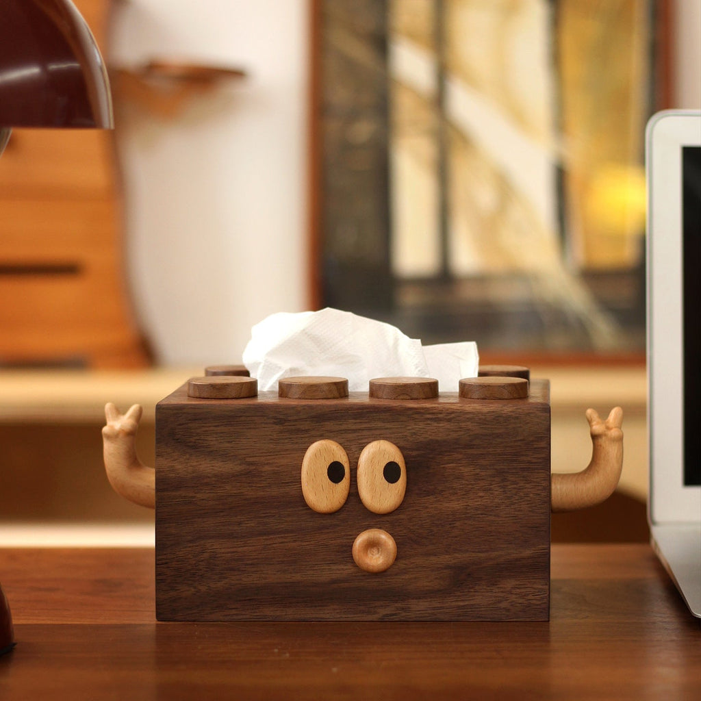 Pouty Walnut Tissue Box