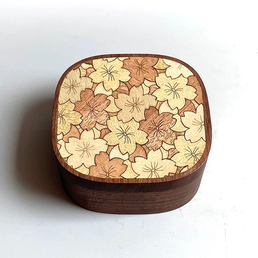 Inlaya Handmade Walnut Retro Magnetic Jewelry Box