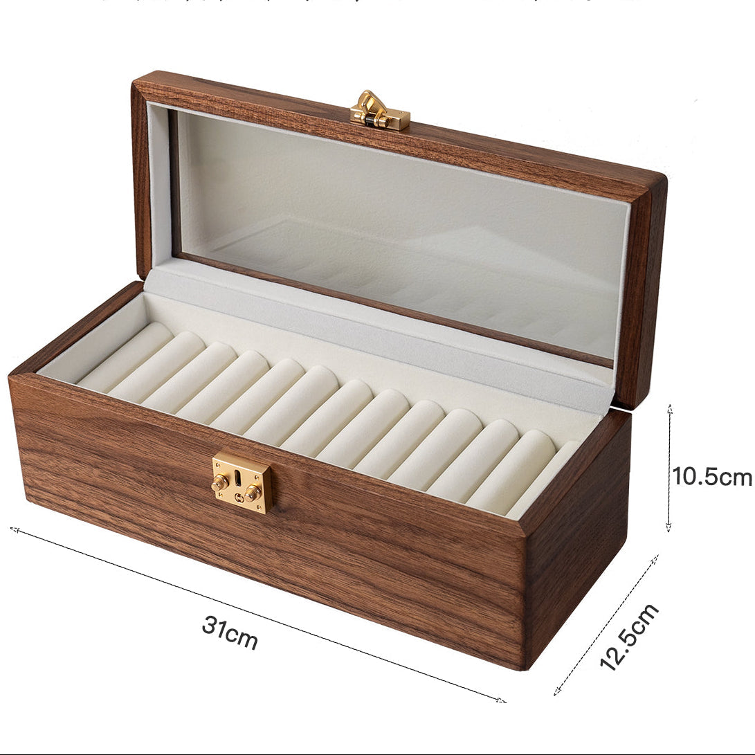 Nova Minimalist Walnut Bangles Jewelry Box