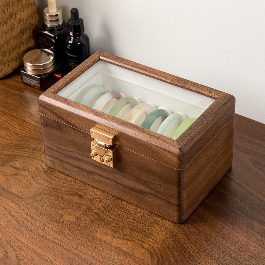 Nova Minimalist Walnut Bangles Jewelry Box