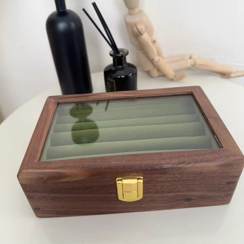 Nora Walnut Jewelry Box For Rings & Earrings