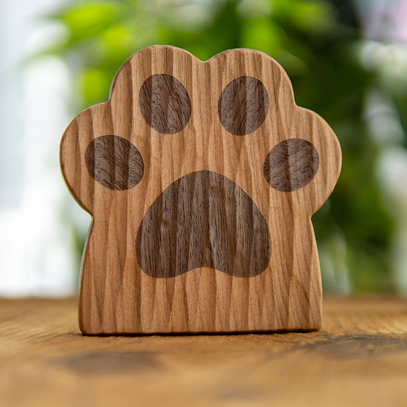 Pawer Handcrafted Cat Paw Solid Wood Coasters