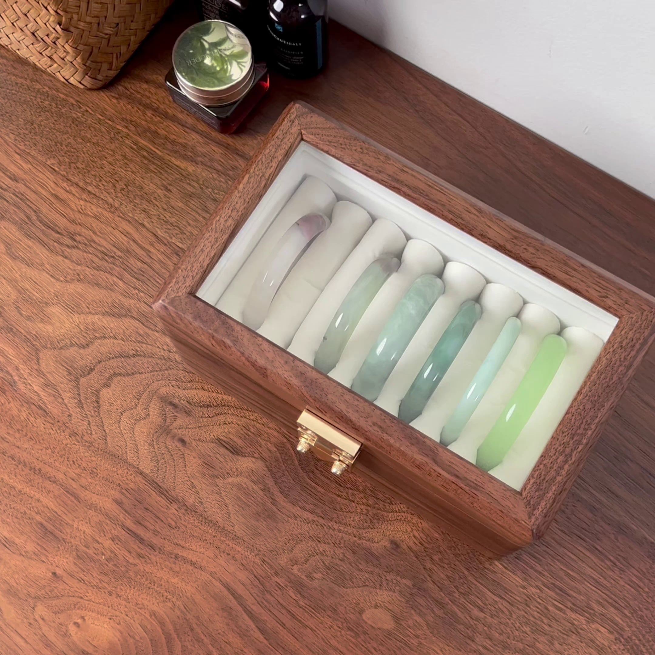 Nova Minimalist Walnut Bangles Jewelry Box