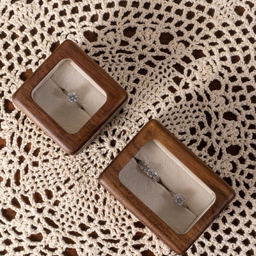Lumina Natural Solid Wood Ring Box