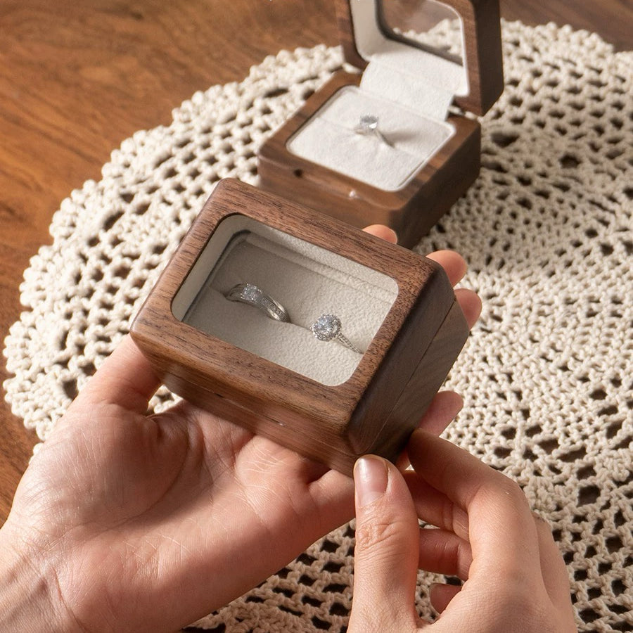 Lumina Natural Solid Wood Ring Box
