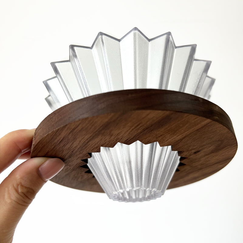 Origami Walnut Coffee Dripper Stand