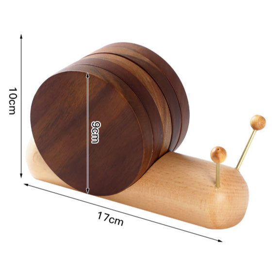 Snail Solid Wood Coasters